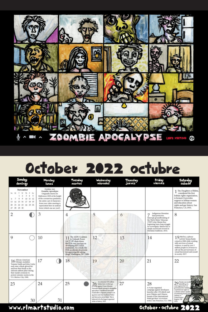 2022 Ricardo Levins Morales Liberation Wall Calendar - Art For Justice