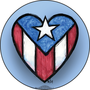 Love for Puerto Rico - Button by Ricardo Levins Morales Art Studio