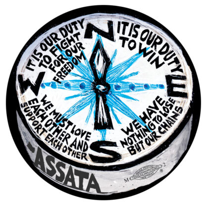 Assata's Compass: It Is Our Duty to Fight For Our Freedom. Pin button by Ricardo Levins Morales Art Studio