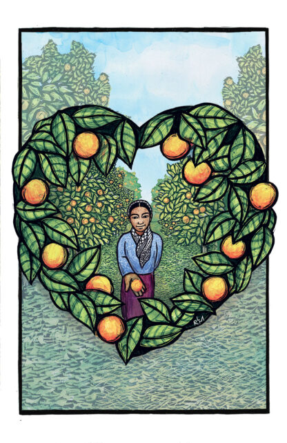 Heart of Gaza - Palestine Oranges - poster by Ricardo Levins Morales